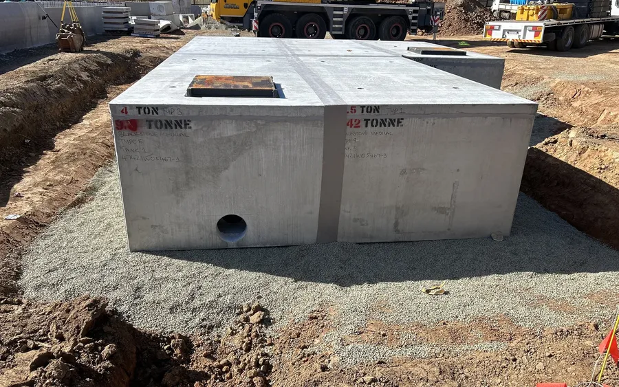 Civil earthworks, water reticulation and detention works on a commercial site
